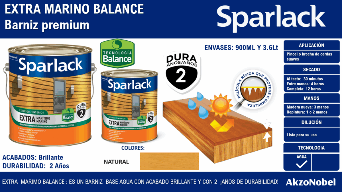 SPARLACK EXTRA MARINO BALANCE BRILLANTE NATURAL 900ML - Imagen 4