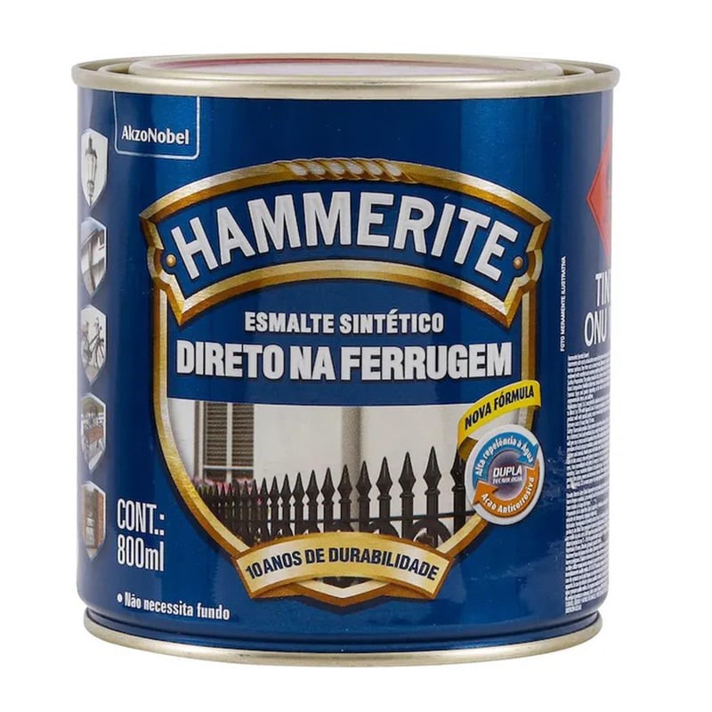 hammer800ml.jpg HY HAMMERITE FER BRILLANTE GRIS 800ML - Imagen 1